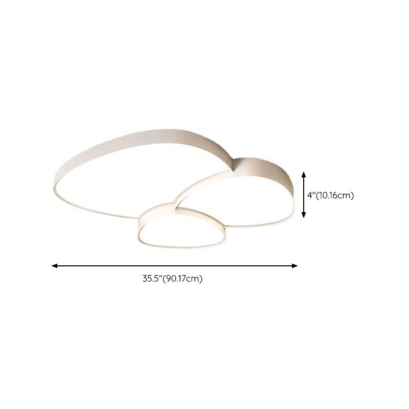 2/3-Light White Modernism Flush Mount Lighting LED Statement Ceiling Light for Foyer