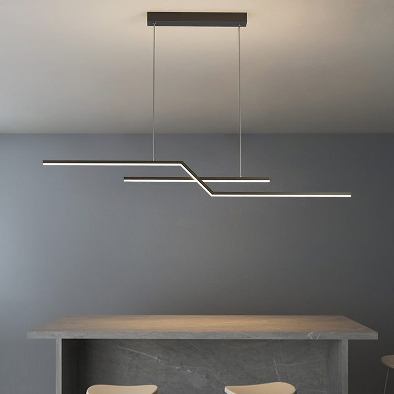 2 - Light Iron Kitchen Island Fixture LED Contemporary Ceiling Pendant