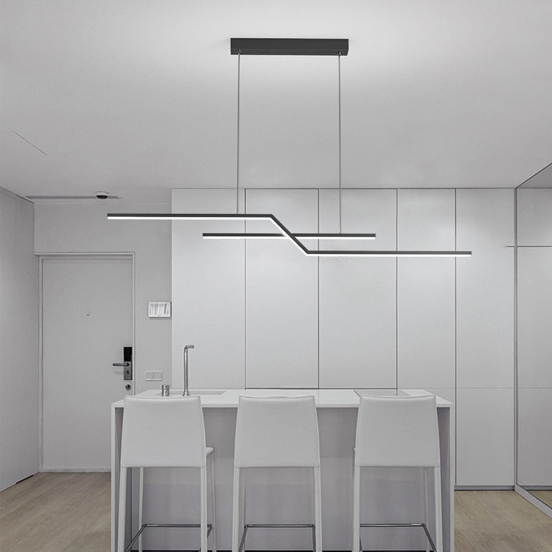 2 - Light Iron Kitchen Island Fixture LED Contemporary Ceiling Pendant
