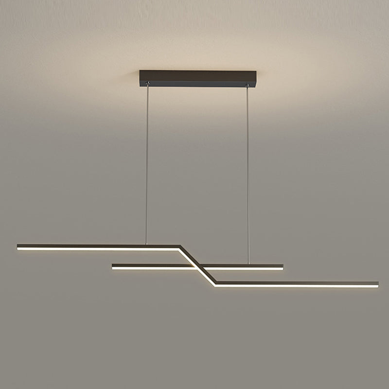 2 - Light Iron Kitchen Island Fixture LED Contemporary Ceiling Pendant