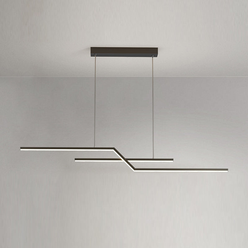 2 - Light Iron Kitchen Island Fixture LED Contemporary Ceiling Pendant