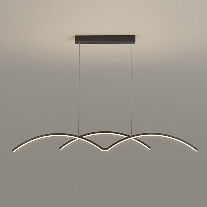Linear 2 - Light Kitchen Light Fixture Contemporary Metal LED Ceiling Pendant Lighting