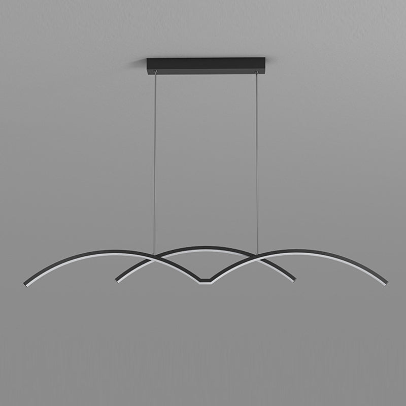 Linear 2 - Light Kitchen Light Fixture Contemporary Metal LED Ceiling Pendant Lighting