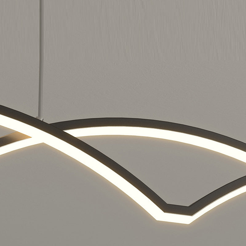 Linear 2 - Light Kitchen Light Fixture Contemporary Metal LED Ceiling Pendant Lighting