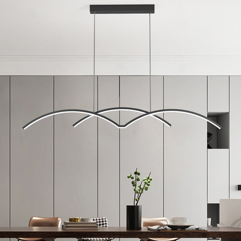 Linear 2 - Light Kitchen Light Fixture Contemporary Metal LED Ceiling Pendant Lighting