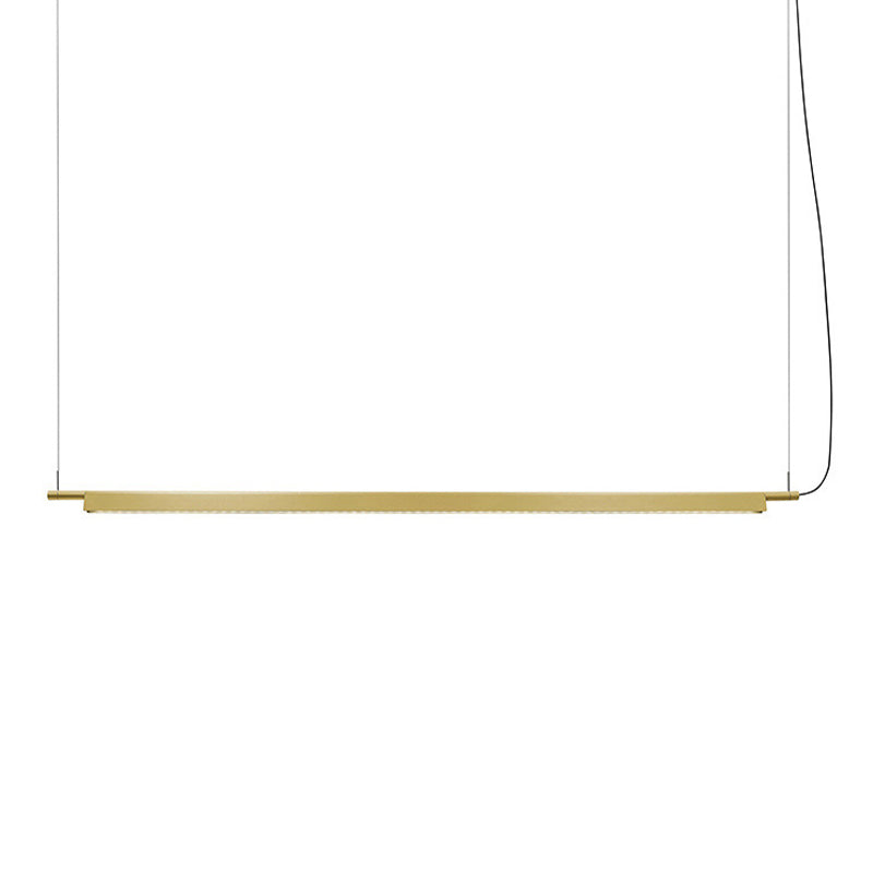 Black / Gold Linear Kitchen Island Fixture Minimalist Metal Ceiling Pendant