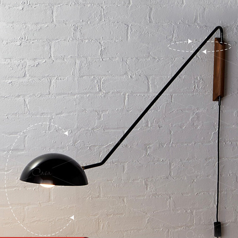 Metal Wall Lamp Industrial Style 1-light Shape Wall Mounted Lighting for Bedroom