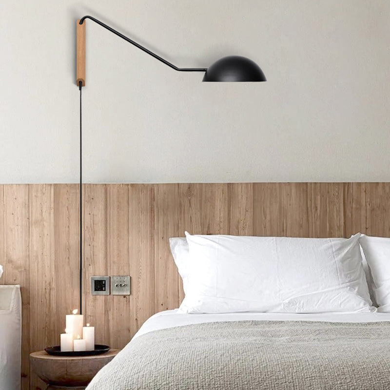 Metal Wall Lamp Industrial Style 1-light Shape Wall Mounted Lighting for Bedroom