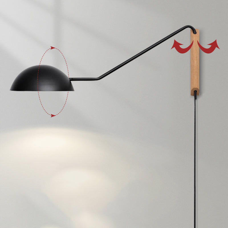 Metal Wall Lamp Industrial Style 1-light Shape Wall Mounted Lighting for Bedroom