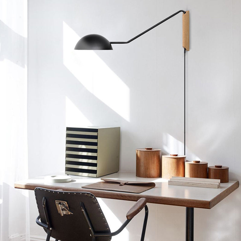 Metal Wall Lamp Industrial Style 1-light Shape Wall Mounted Lighting for Bedroom