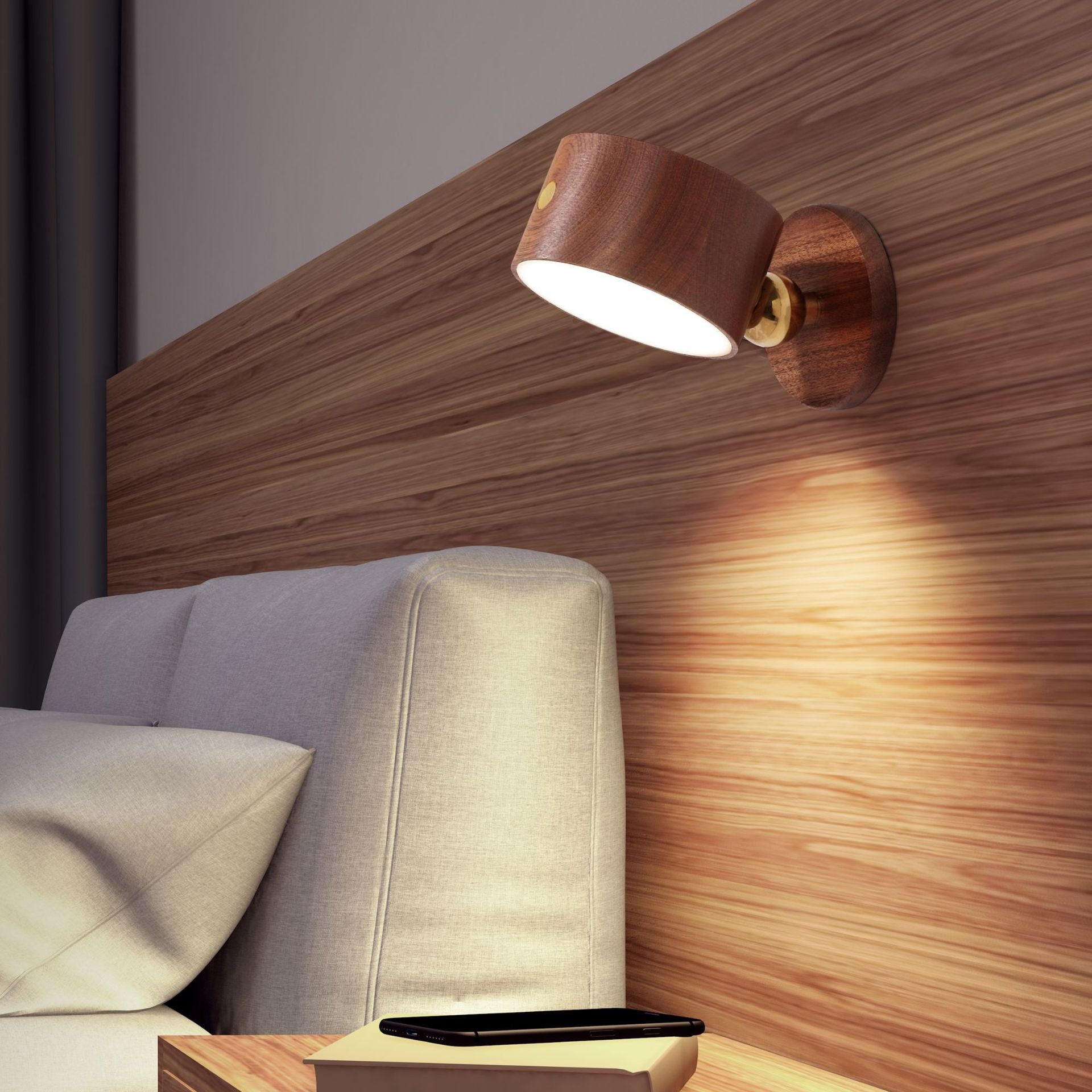 Wooden Wall Sconce Lighting Modern Style Wall Lamp for Bedroom