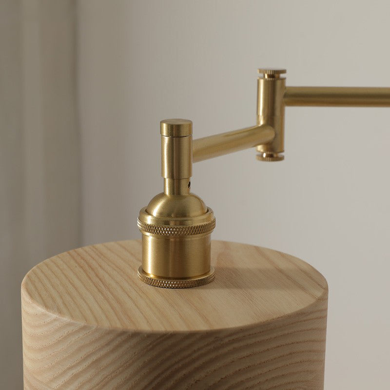 Contemporary Wood Wall Sconce Lighting Cylinder Shape Wall Lamp for Bedroom