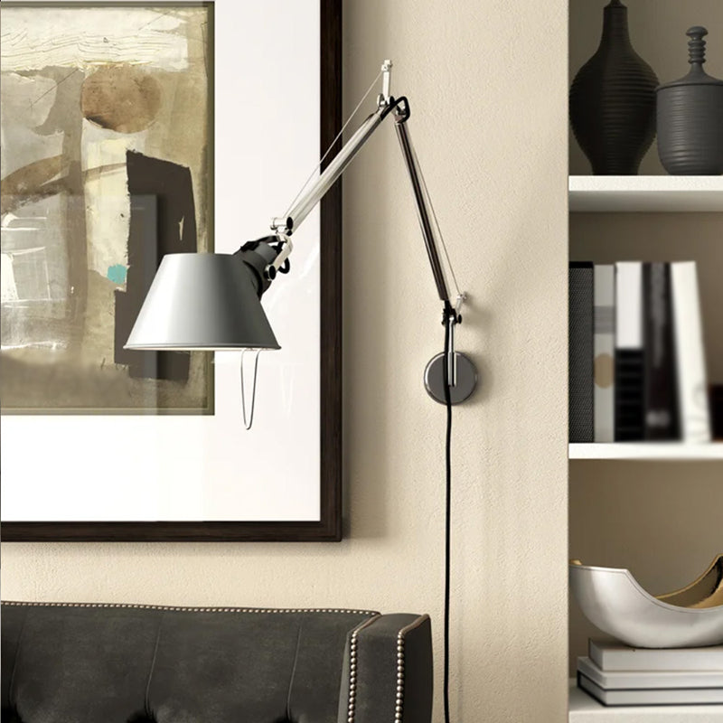 Modern Wall Sconce Linear Shape Vanity Lamp with Metal Shade in Silver for Bathroom