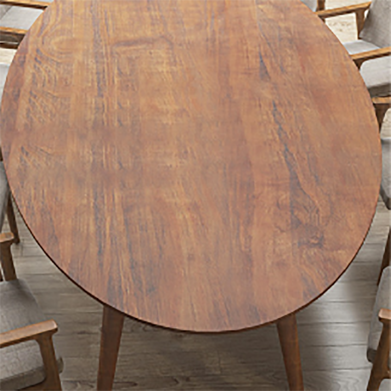 Modern Style Wooden Office Desk Oval Shape Writing Desk with 4-Legs for Office
