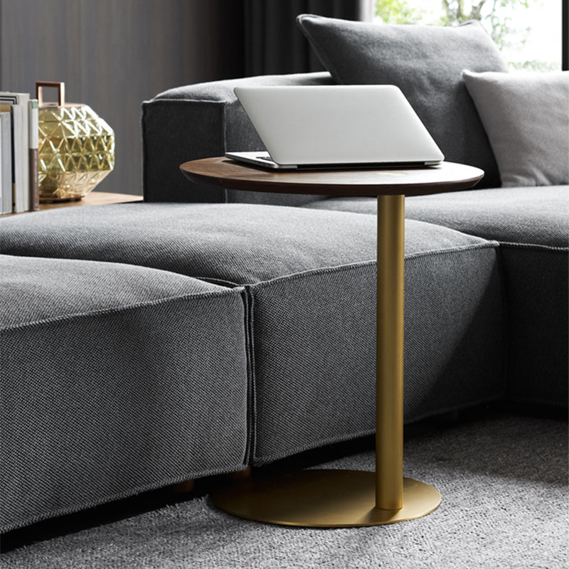 19" Wide Contemporary Corner Table Round Pedestal Side Table