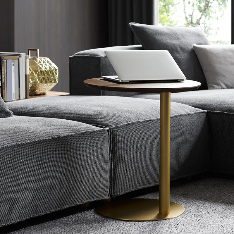 19" Wide Contemporary Corner Table Round Pedestal Side Table