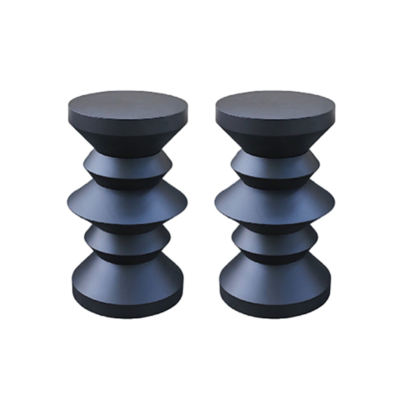 14" Wide Contemporary Corner Table Round Metal Black Side Table