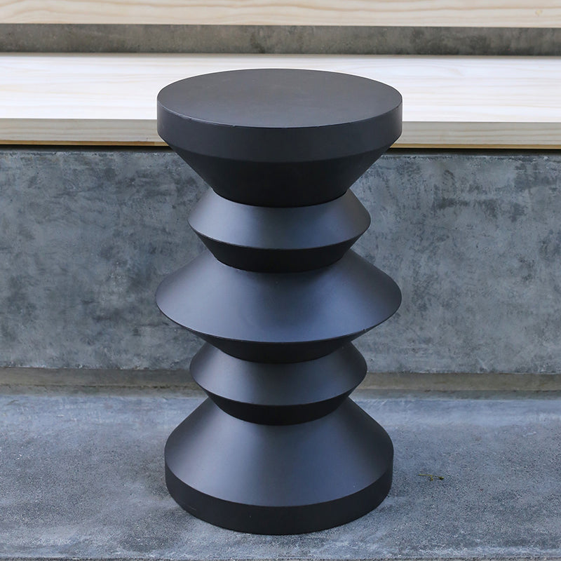 14" Wide Contemporary Corner Table Round Metal Black Side Table