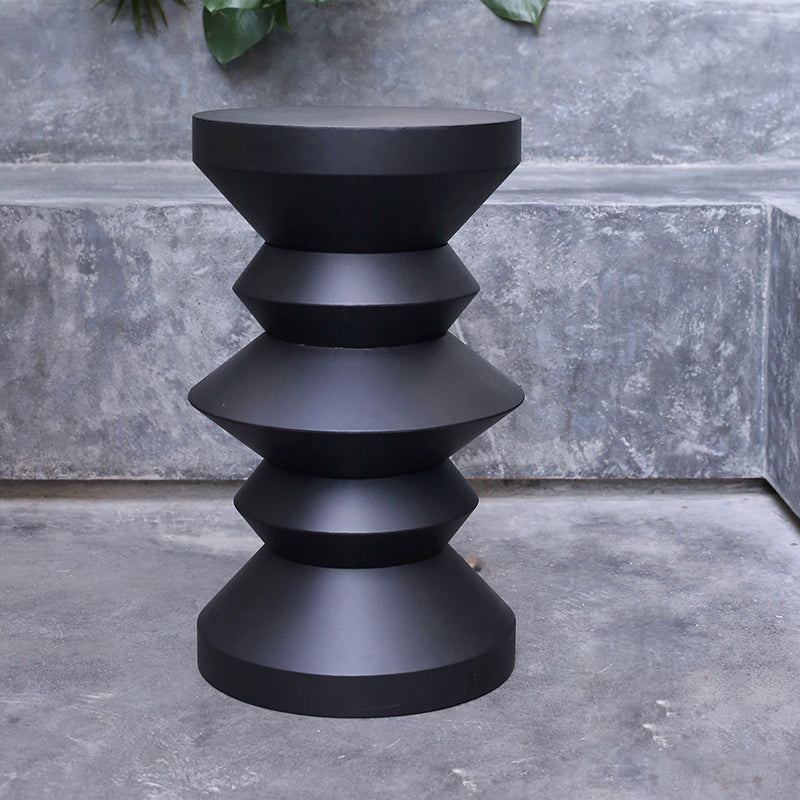 14" Wide Contemporary Corner Table Round Metal Black Side Table