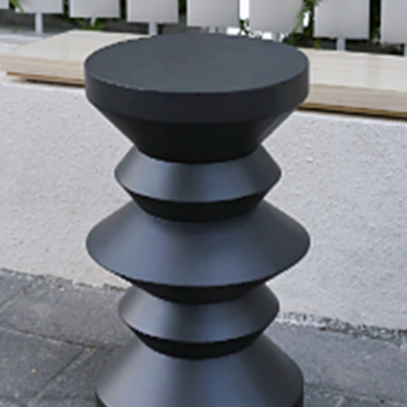 14" Wide Contemporary Corner Table Round Metal Black Side Table