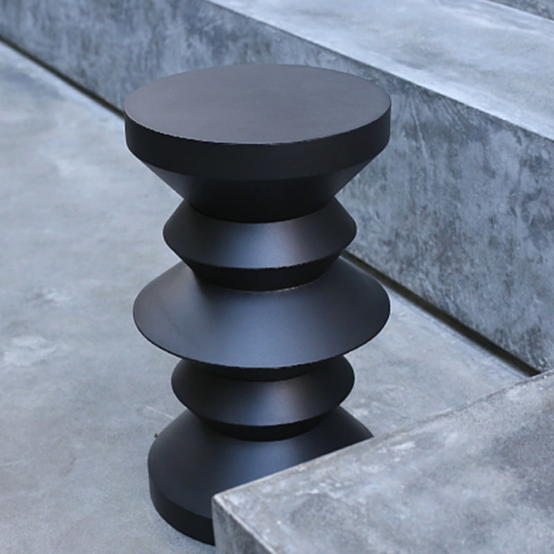 14" Wide Contemporary Corner Table Round Metal Black Side Table
