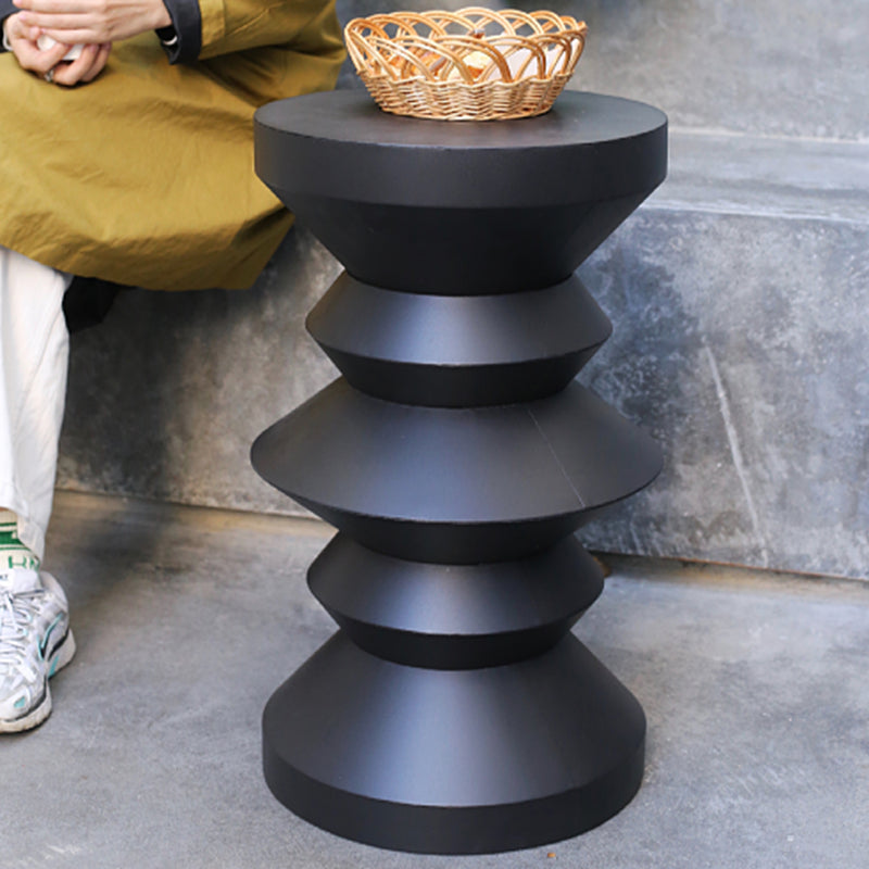 14" Wide Contemporary Corner Table Round Metal Black Side Table