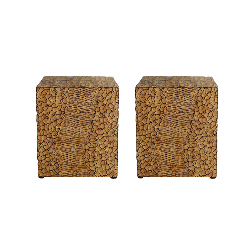 14" Wide Contemporary Corner Table Square Wood Accent Side Table