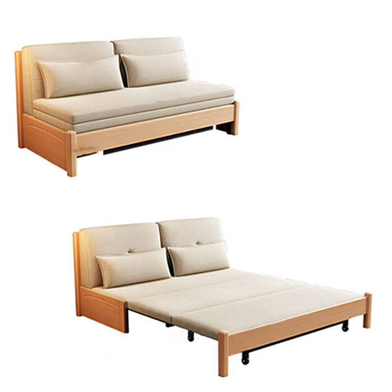 Contemporary Foldable Futon Sleeper Solid Wood Futon Sleeper Sofa with Storage
