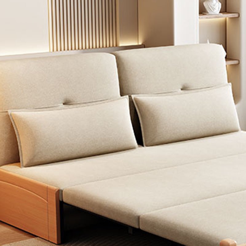 Contemporary Foldable Futon Sleeper Solid Wood Futon Sleeper Sofa with Storage