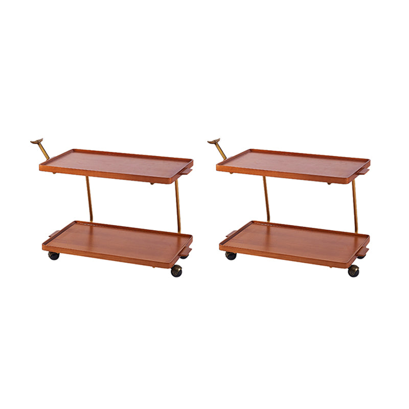 Contemporary Corner Table Rectangular Wood Side Table with Storage