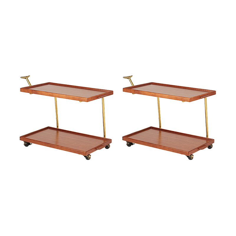 Contemporary Corner Table Rectangular Wood Side Table with Storage