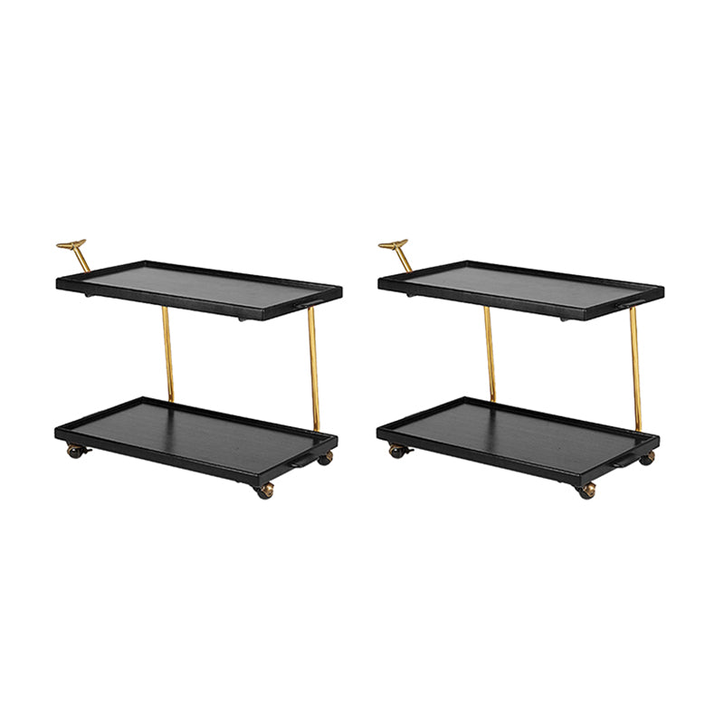Contemporary Corner Table Rectangular Wood Side Table with Storage