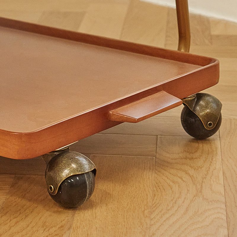 Contemporary Corner Table Rectangular Wood Side Table with Storage