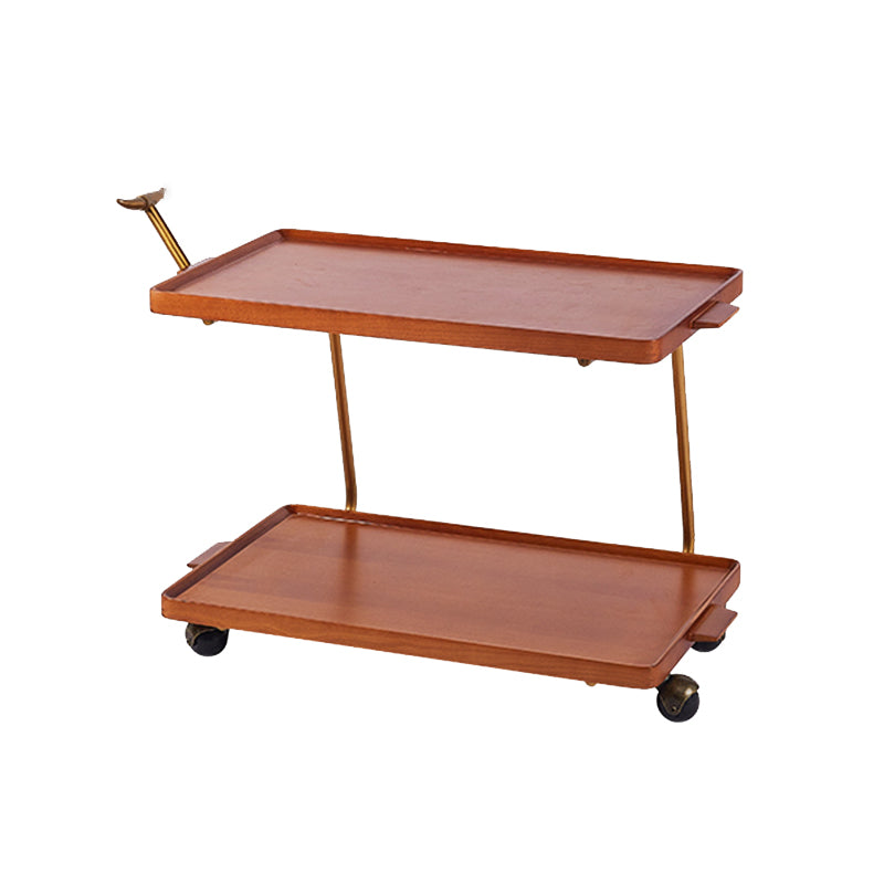 Contemporary Corner Table Rectangular Wood Side Table with Storage