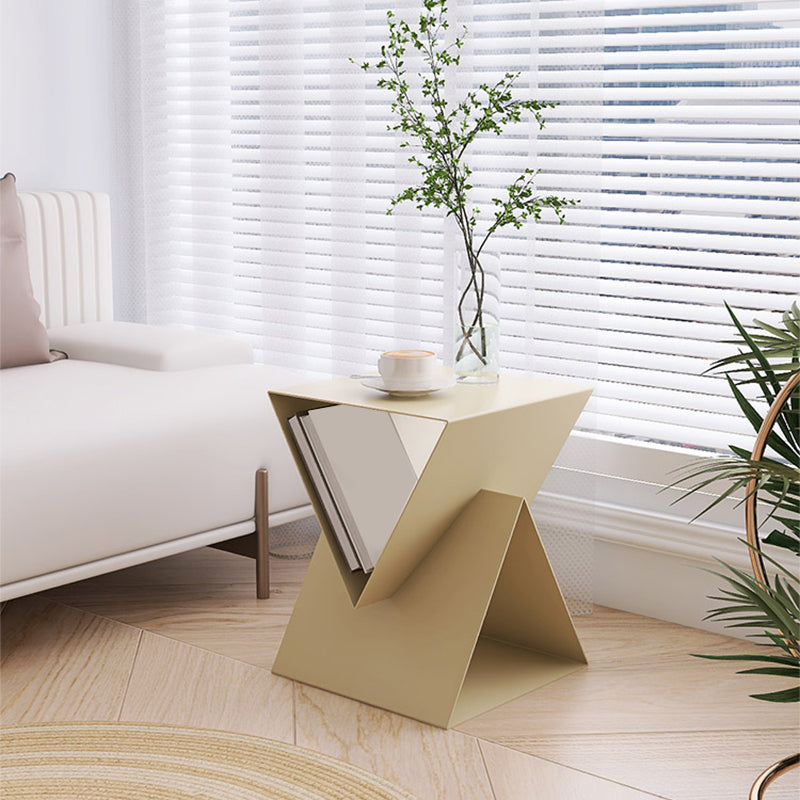 15" Wide Contemporary Corner Table Square Side Table with Storage