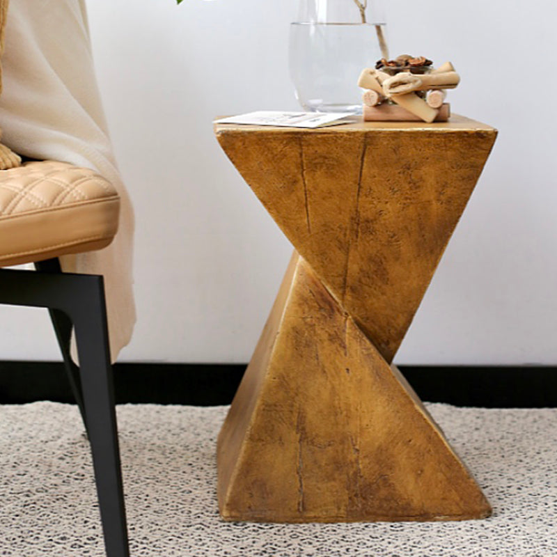 12" Wide Contemporary Corner Table Square Wood Distressed Side Table