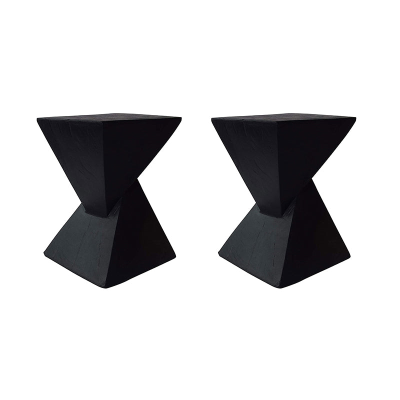 12" Wide Contemporary Corner Table Square Wood Distressed Side Table