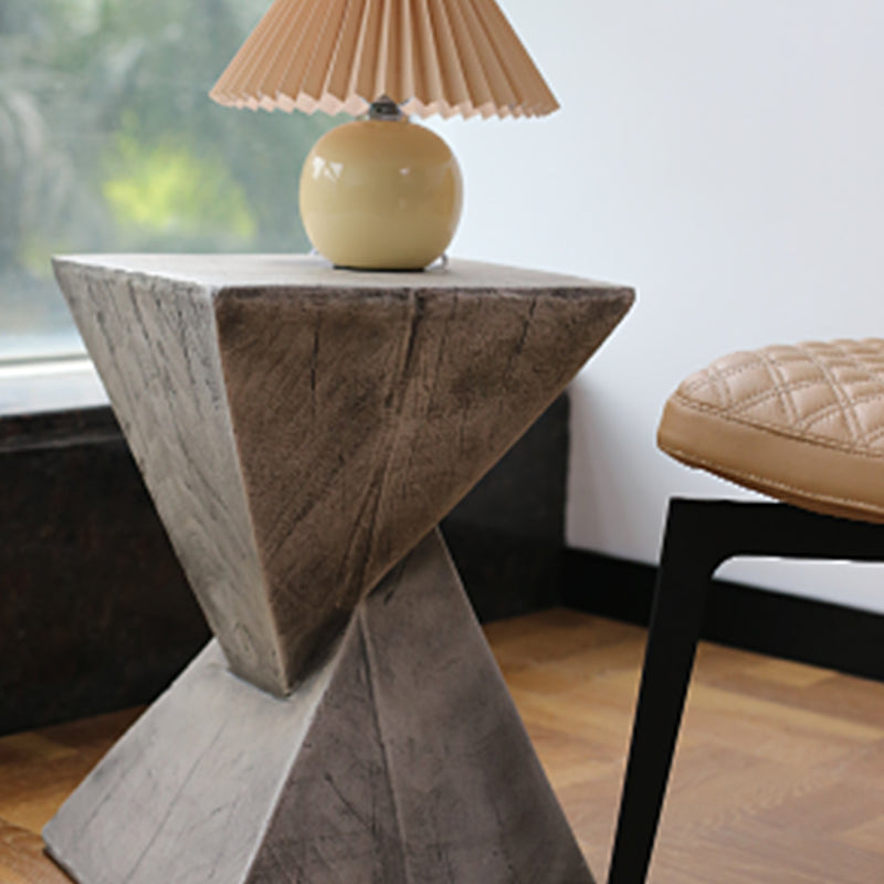 12" Wide Contemporary Corner Table Square Wood Distressed Side Table