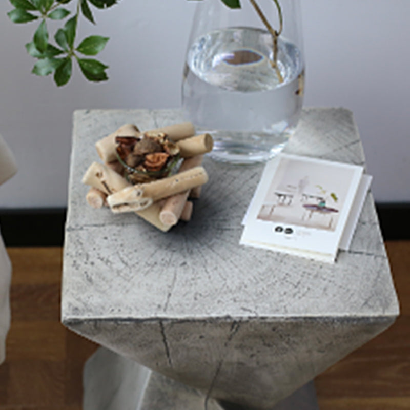 12" Wide Contemporary Corner Table Square Wood Distressed Side Table