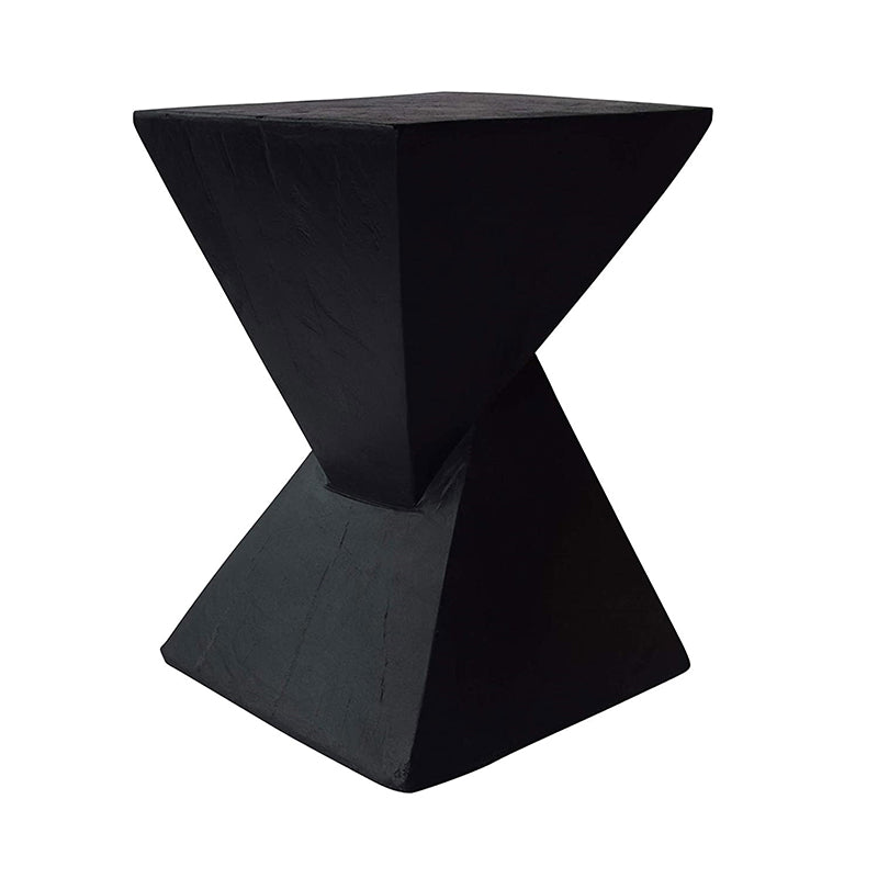 12" Wide Contemporary Corner Table Square Wood Distressed Side Table