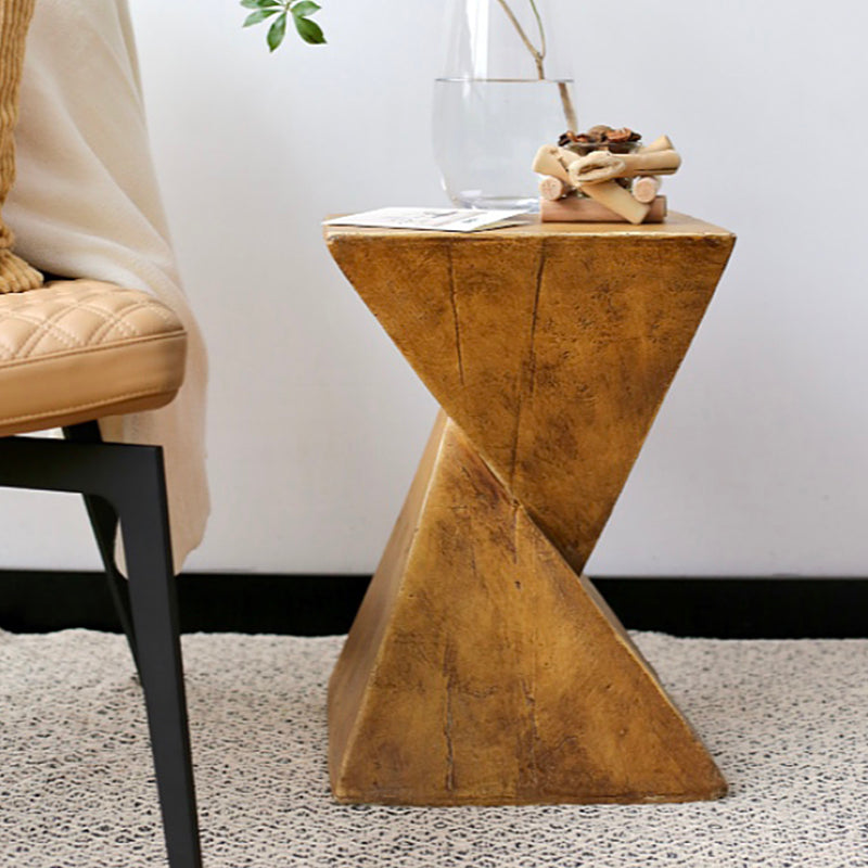 12" Wide Contemporary Corner Table Square Wood Distressed Side Table