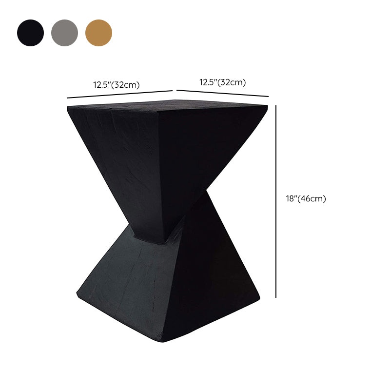 12" Wide Contemporary Corner Table Square Wood Distressed Side Table