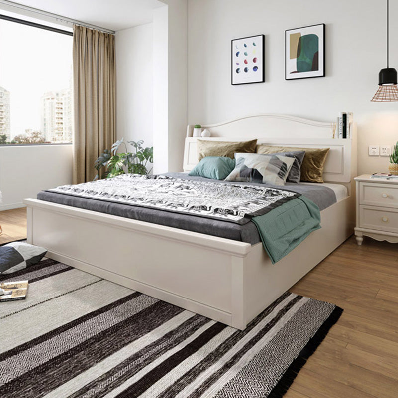 Modern Standard Bed Solid Color Bed Frame with Headboard and Footboard