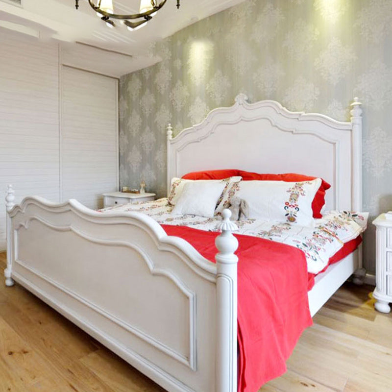 Victorian Solid Color Slat Bed Arched Bed With Custom Wood Legs