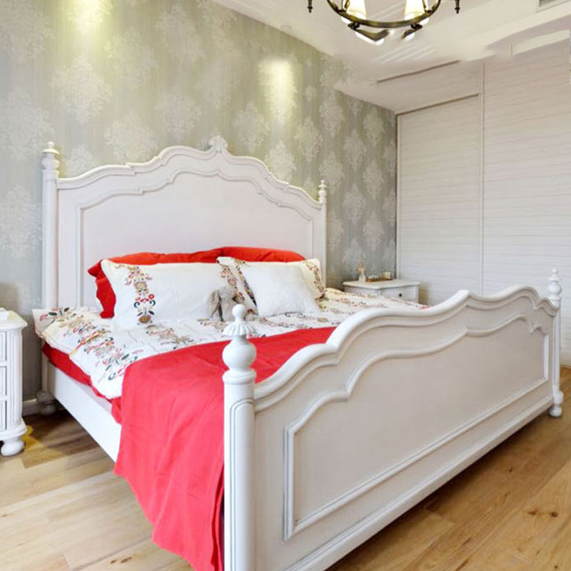 Victorian Solid Color Slat Bed Arched Bed With Custom Wood Legs