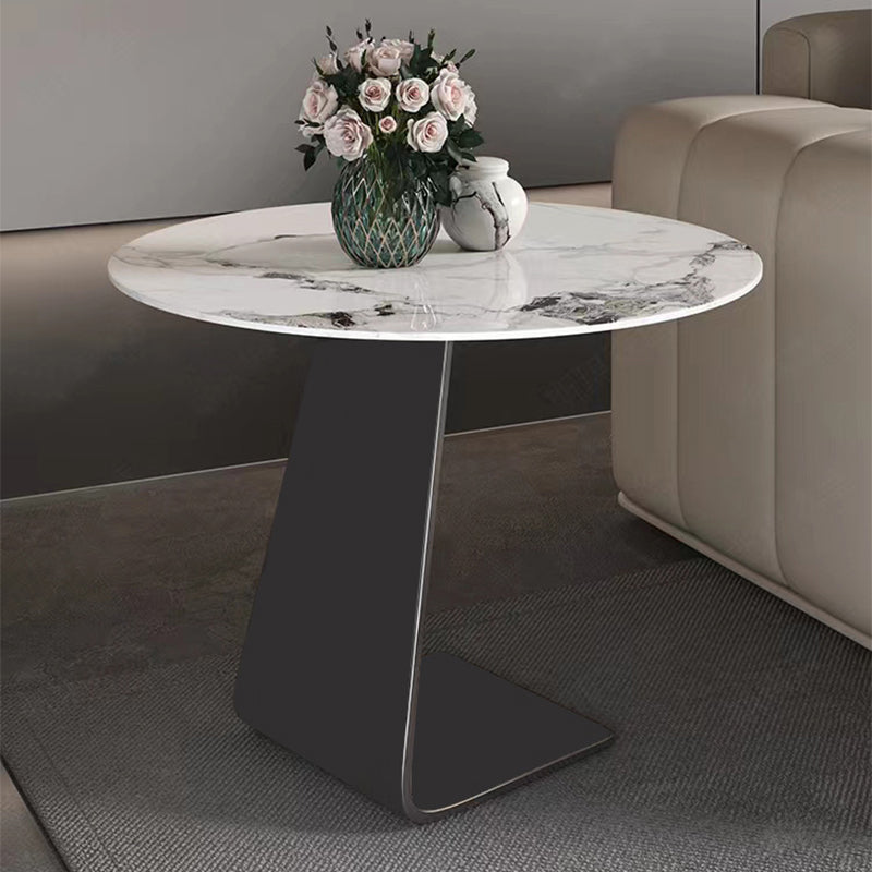 19"H Contemporary Corner Table Round Metal Accent Side Table