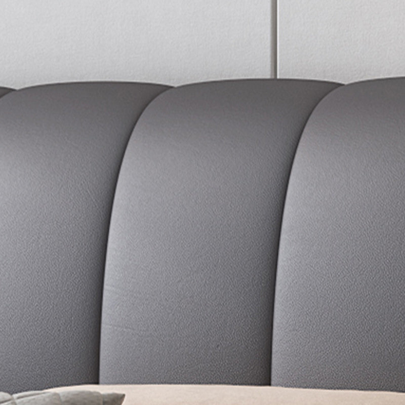 Contemporary Lift Up Storage Upholstered Headboard Solid Color Bed Frame