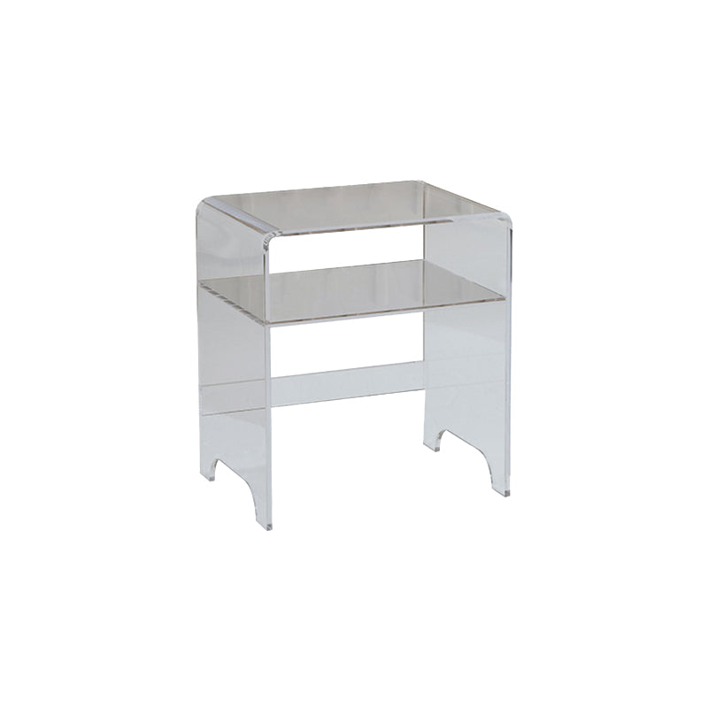 12" Wide Contemporary Corner Table Acrylic End Table with Storage