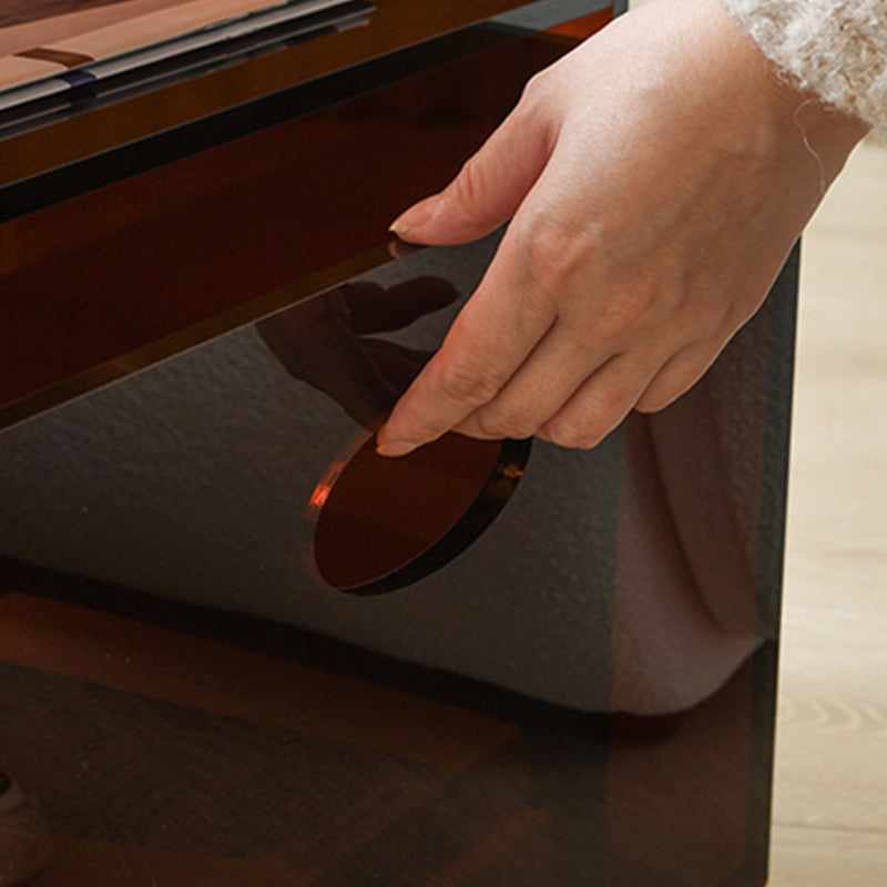 12" Wide Contemporary Corner Table Acrylic End Table with Storage