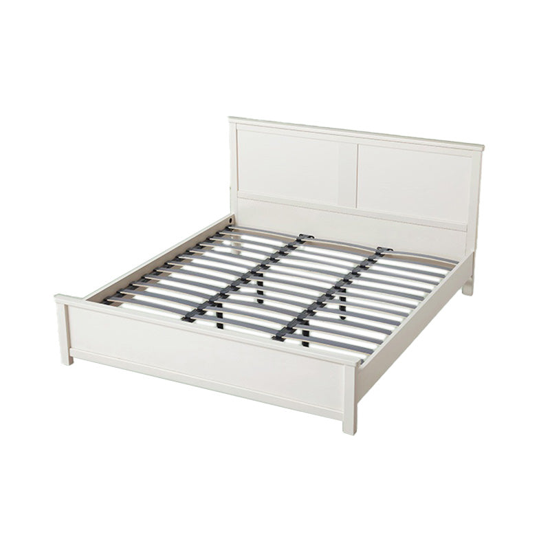 Rectangular Solid Color Panel Bed Scandinavian Standard Bed with Headboard